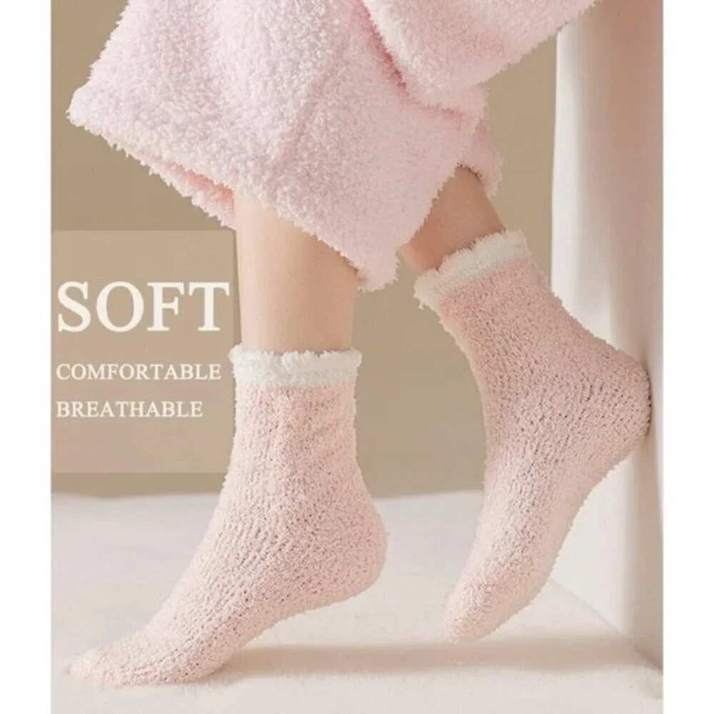 Ginmewrae Womens Cozy Fuzzy Socks Fluffy Slipper Winter Warm 6-Pack US 5-10